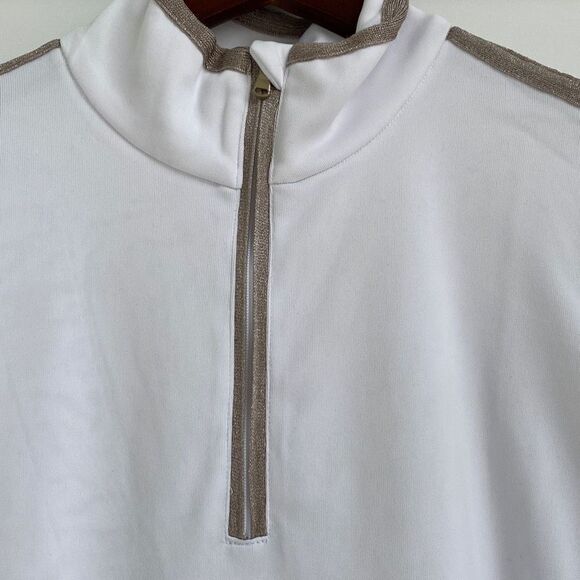 FERA Women's 1/4 Zip Pullover Skiwear Metallic Trim Apres -Ski Long Sleeve Top W - Picture 4 of 12